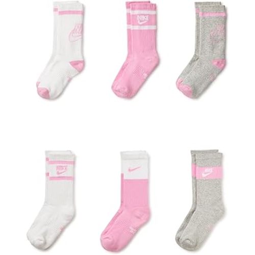 Amazon.com: Nike Unisex Kids Everyday Cushioned Crew Socks (6 Pairs), White/Pink/Grey, Small : Clothing, Shoes & Jewelry