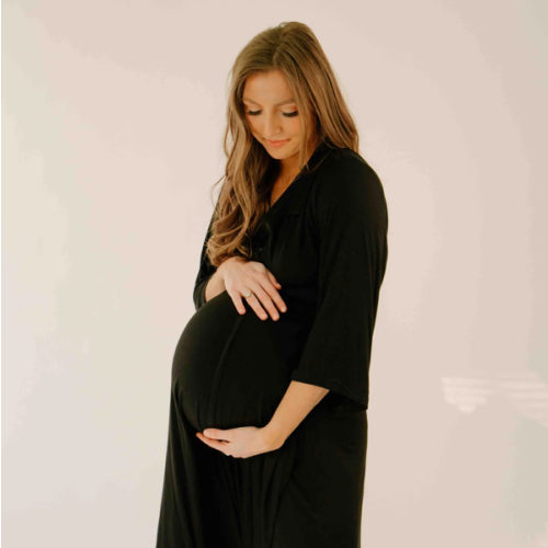 Lila Labor & Postpartum Gown in Black
