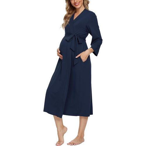 Xpenyo Women's Maternity Sleepwear,Labor/Delivery/Nursing/Hospital Nightgown Kimono Robes Long Pregnancy Loungewear