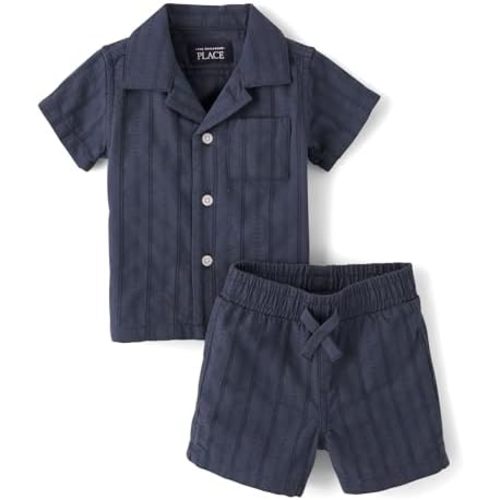 The Children's Place Baby Boys' And Newborn Short Sleeve Top and Shorts,2-piece Outfit Set