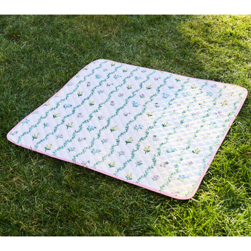Pastel Stripe Floral All Weather Playmat