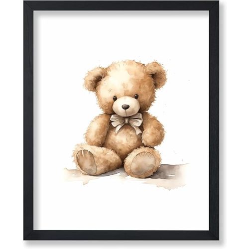 Poster Master Plush Teddy Bear Print - Cute Baby Art - Plushie Wall Decor - Gift for Boys, Girls & Parents - Minimal Nursery, Kid's Room or Bedroom - 8x10 UNFRAMED