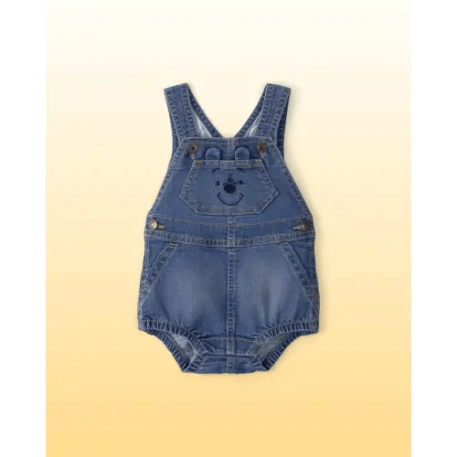 Baby Disney© Winnie the Pooh Embroidered Stretch Denim Bubble Romper - Medium Wash - OshKosh B'gosh | Carter's