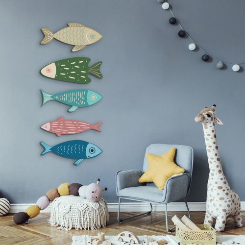 Nursery fish decor, Fish wood wall art, Ocean fish art, Ocean kids room, Ocean animals decor, Nursery sea animal, Under the sea room