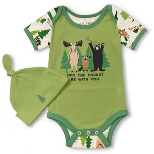 Little Blue House Baby Bodysuit with Hat