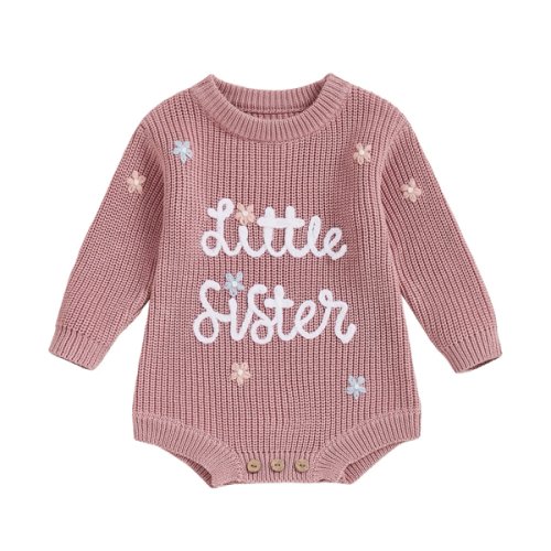 LITTLE SISTER Knitted Romper - Hazel & Bo
