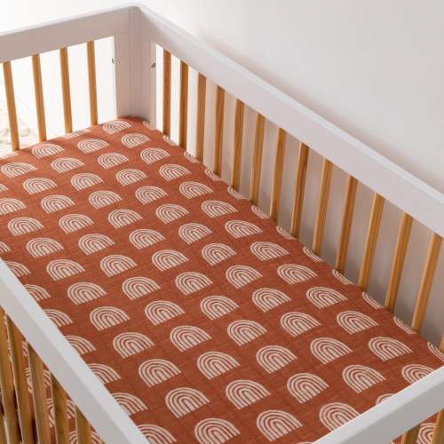 Crib Sheet in GOTS Certified Organic Muslin Cotton