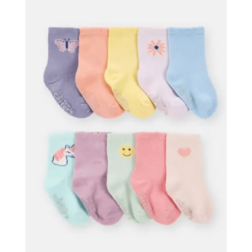 Baby Girl 10-Pack Crew Socks | Carter's