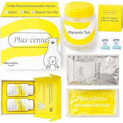Placenta Encapsulation Kit for Postpartum Recovery, All-in-One Placenta Collection & Shipping Kit with Prepaid Return Label, Includes Lab-Based Processing Service