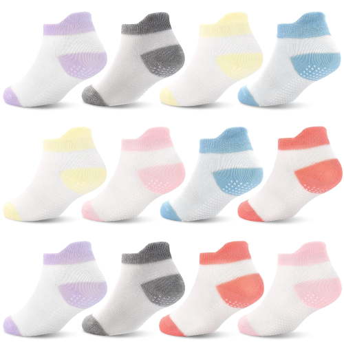 Toddler Grip Socks - 12 Pairs Baby Non Slip Socks Cute Toddler Socks for 0-5 Years Girls Boys