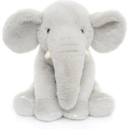WEIGEDU Huggable Elephant Plush Toy Stuffed Animal, Gray, 13 inch