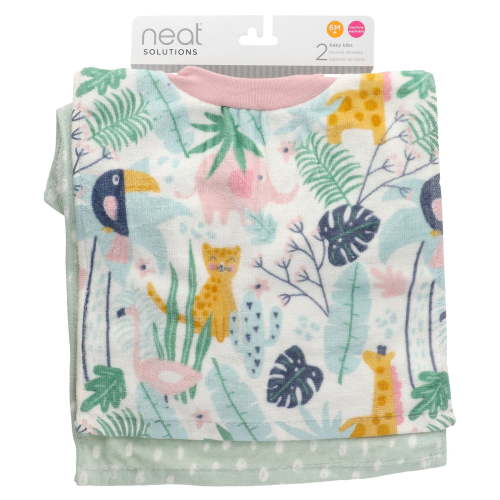 Neat Solutions Baby Bibs, 6M+, Animals, 2 Count