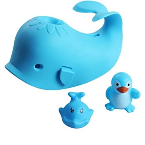 Bath Spout Cover, Faucet Cover Baby Bathroom Tub Faucet Cover Protector for Kids, Bathtub Spout Cover for Baby Kids Toddlers Protection Accessories Baby Safety Universal Bath Silicone Toys Whale Blue