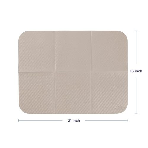 Ubbi On-The-Go Diaper Changing Baby Mat, Soft and Comfortable Diaper Bag Accessory Must Have for Newborns, Easy to Clean, Portable Folding Pad, Baby Traveling Accessories, Taupe