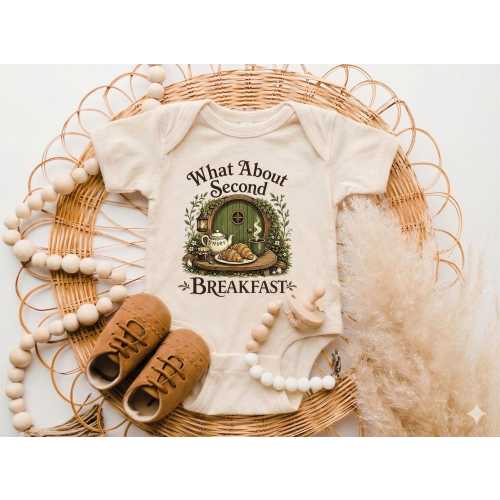 What About Second Breakfast Baby Onesie®, Funny Baby Clothes, Fantasy Onesie