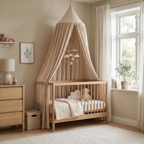 Kids Bed Canopy Cotton for Nursery, Baby Crib Hanging Tent, Mosquito Net & Reading Nook Decor, Playroom Curtain Canopy