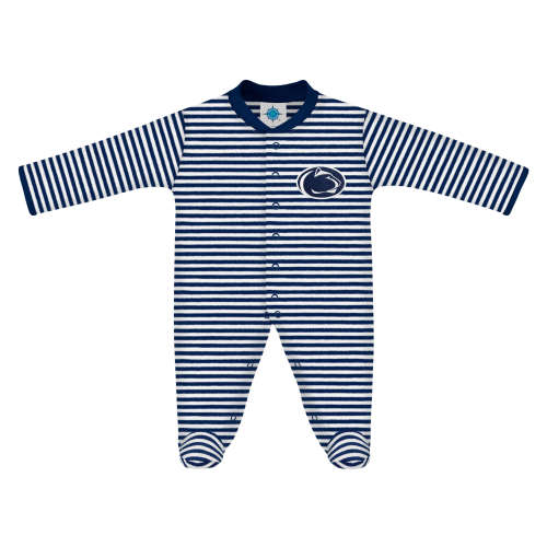 Penn State Nittany Lions Striped Footed Romper | College Baby