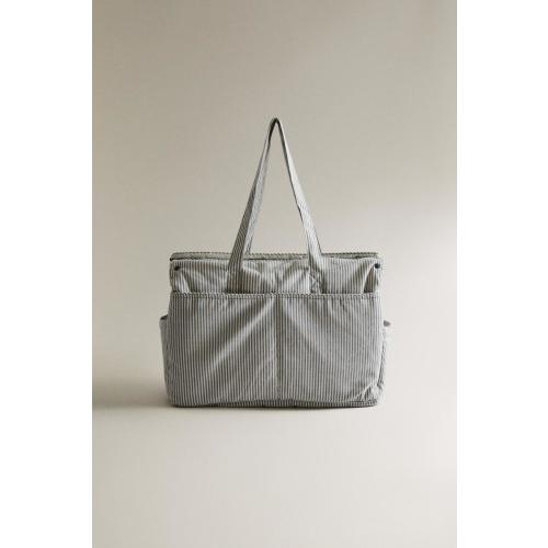 STRIPED COTTON DIAPER BAG