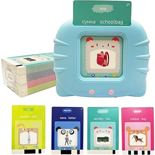 Russian English Taking Flash Cards 112 PCS, Teach & Learn Basic Russian Alphabet Words for Children, Bilingual Early Learning & Easy Teaching Russian Books for Kids