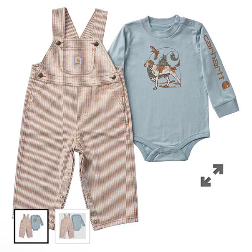 Boys' 2-Piece Long Sleeve Bodysuit & Stripe Overall Set (Baby) | Carhartt