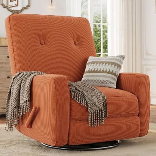 Swivel Rocker Recliner,Glider Recliner Nursery Chair for Adults,360°Swivel Glider Rocking Chair for Living Room