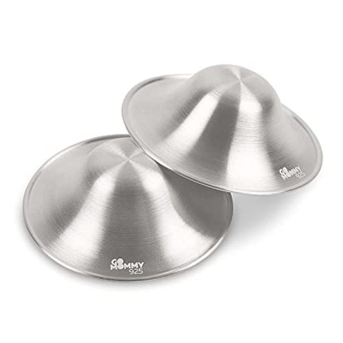 The Original Silver Nursing Cups, Nipple Shields for Nursing Newborn, Nipple Protector for Breastfeeding, Nipple Covers Breastfeeding, No Need Nipple Cream, Newborn Essentials Must Haves - 2 Count (Pack of 1) - 925