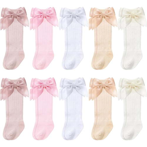 Lsupdaol 10 Pairs Long Preemie Socks Premature Newborn Baby Knee Cotton Socks for Girls Boys Infant Toddler