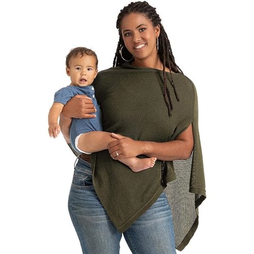 We are Amma | The Cocoon™ - Newborn Essentials Must Haves: Nursing Cover for Breast Feeding Essentials | Nursing Sweater Used as Breastfeeding Cover (Olive, One Size)