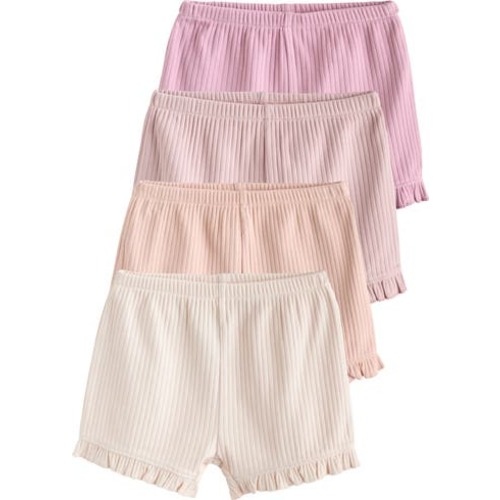 4-Pack Stretch Cotton Frill Hem Shorts, 9-12M