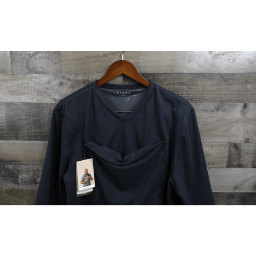 Lalabu Dad Shirt Mens XL Black Long Sleeve Babywearing Pouch Kangaroo Care