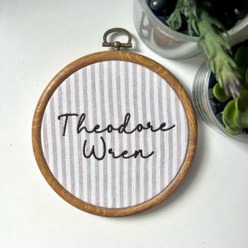 Personalized Embroidered Baby Announcement | Custom Birth Announcement Hoop | Baby Name Sign | Hospital Door Name Plate | Baby Shower Gift
