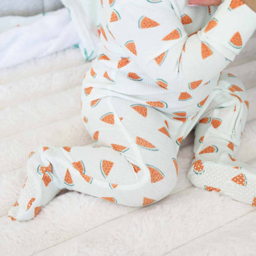 Slice, Slice Baby Bamboo Waffle Zipper Footie