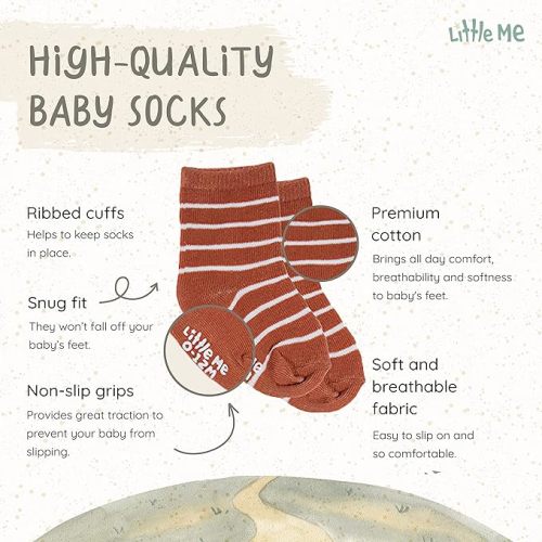 Little Me 20-Pack Newborn Baby Infant & Toddler Unisex Socks, For Baby Girl or Boy, 0-12 & 12-24 Months, Assorted Size Pack - Muted