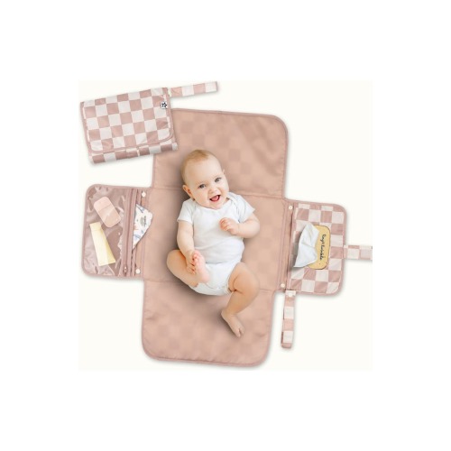 Portable/Foldable Waterproof Diaper Changing Pad with Smart Wipes Pocket