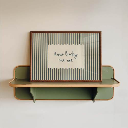 How Lucky Are we Quote Print, Vintage Stripe, Minimalist Home Decor