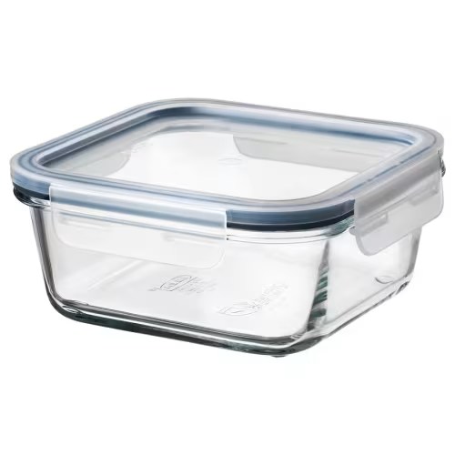 IKEA 365+ food container with lid, square glass/plastic, 20 oz - IKEA US