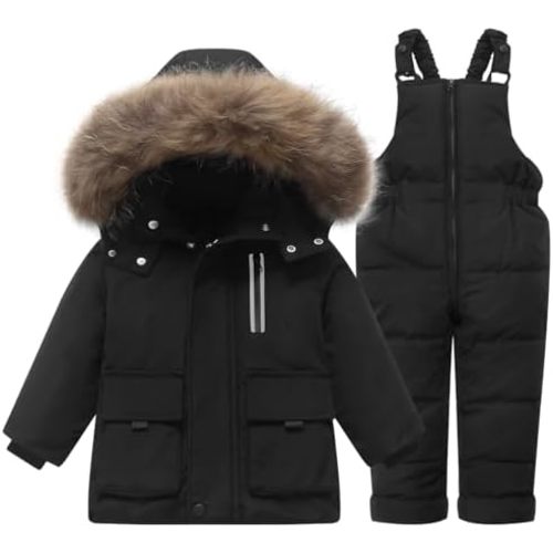 Baby Boy Winter Snowsuit Bib Coat Toddler Girl Snow Suit Jacket Ski Pant Clothes