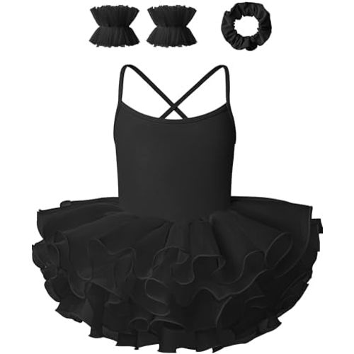 Toddler Tutu Dress Camisole Dance Leotard, Cross Back