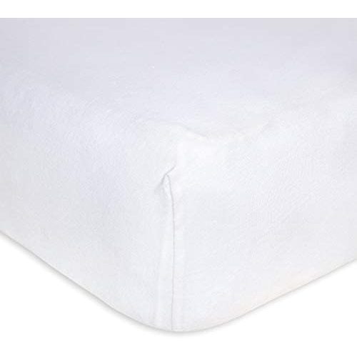 Burt's Bees Baby - Fitted Crib Sheet, Solid Color, 100% Organic Cotton Crib Sheet for Standard Crib and Toddler Mattresses (Cloud White)