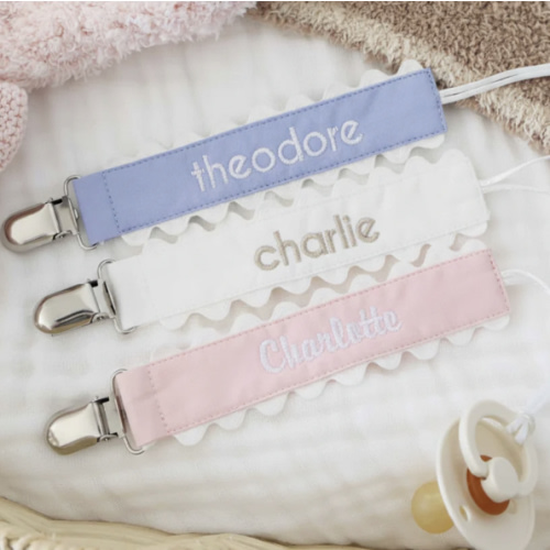 Personalized Ric Rac Pacifier Clip