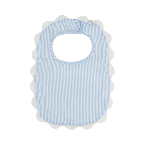 Mud Pie Children's Blue Seersucker Scallop Bib; One Size Fits Most