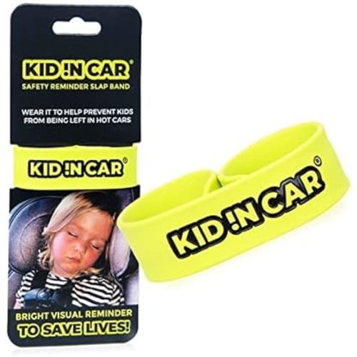 Baby in Car Reminder for Infant Car Safety, Tech Free, Neon Slap Band Reminds Parents of Child in Car