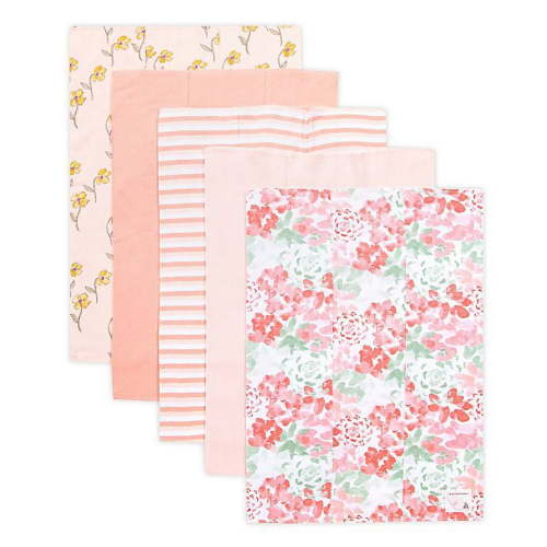 Burt's Bees 5-Piece Burp Cloth Set in Dawn