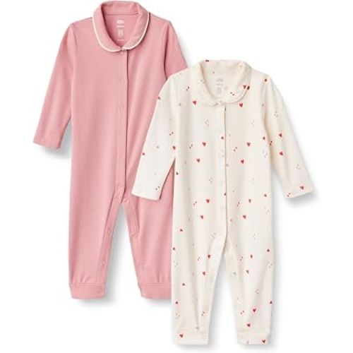 Amazon Essentials x Sofia Grainge Unisex Babies' Cotton Footless Sleepsuit, Pack of 2