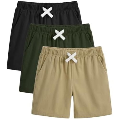 3 Pack Toddler Boys Shorts Baby Boy Summer Uniform Clothes Pull On Jogger Short Size 18M-5T