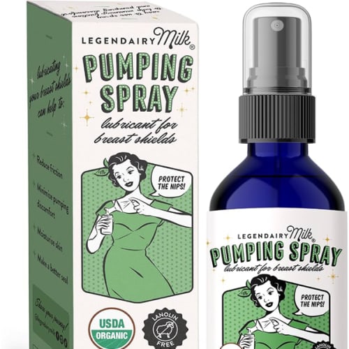 Legendairy Milk Pumping Spray 4 oz., Helps Sore Nipples & Clogged Ducts, Organic Lubricant for Breast Shields and Flanges, Vegan Breast Pump Spray, Natural & Lanolin-Free, Made in USA