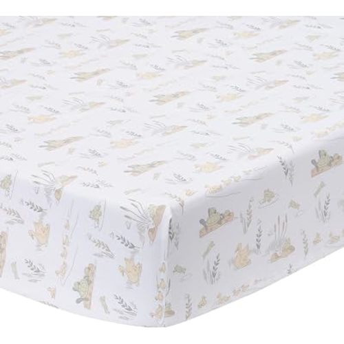 Lambs & Ivy Froggy and Friends 100% Cotton Baby Fitted Crib/Toddler Sheet
