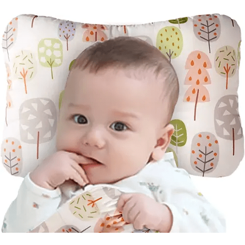 Soft Hypoallergenic Baby Head & Neck Support Organic Cotton Cover Machine Washable (Lime Tree)