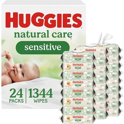 Huggies Natural Care Sensitive Baby Wipes, Unscented, 24 Packs, 1344 Wipes