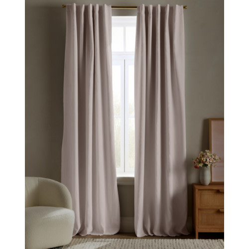 European Linen True Blackout Curtain in Rose Quartz